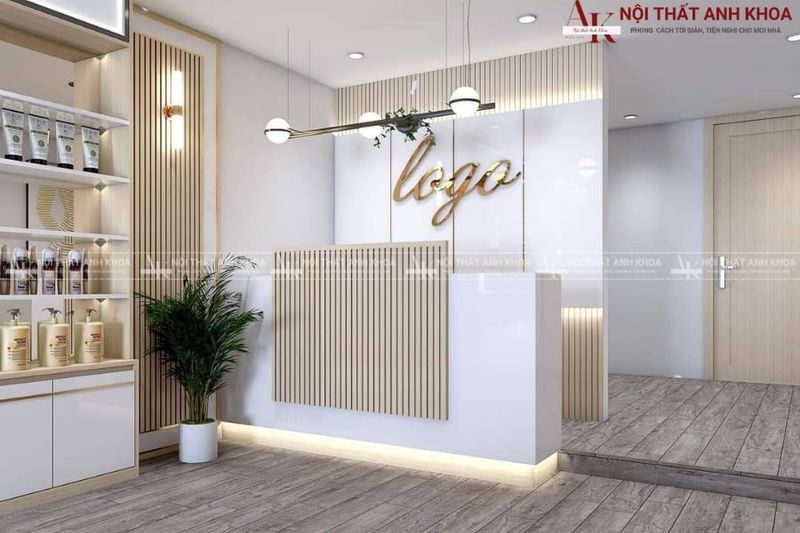 Bàn Tiếp Tân Spa Đẹp 5 Kích thước chuẩn cho quầy lễ tân