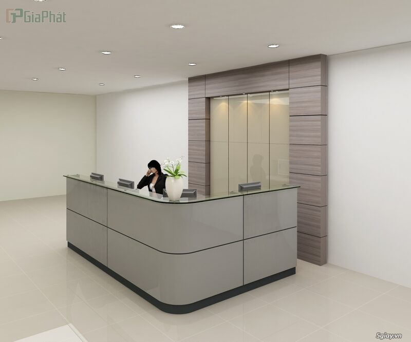 Quầy Lễ Tân Chữ L Đồng Nai 7 Quầy lễ tân chữ L kết hợp kính