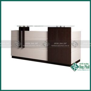 Quầy lễ tân chữ L có đèn LED