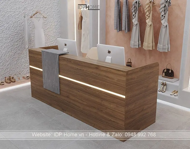 Quầy lễ tân đá khách sạn 10 quầy lễ tân hình chữ L