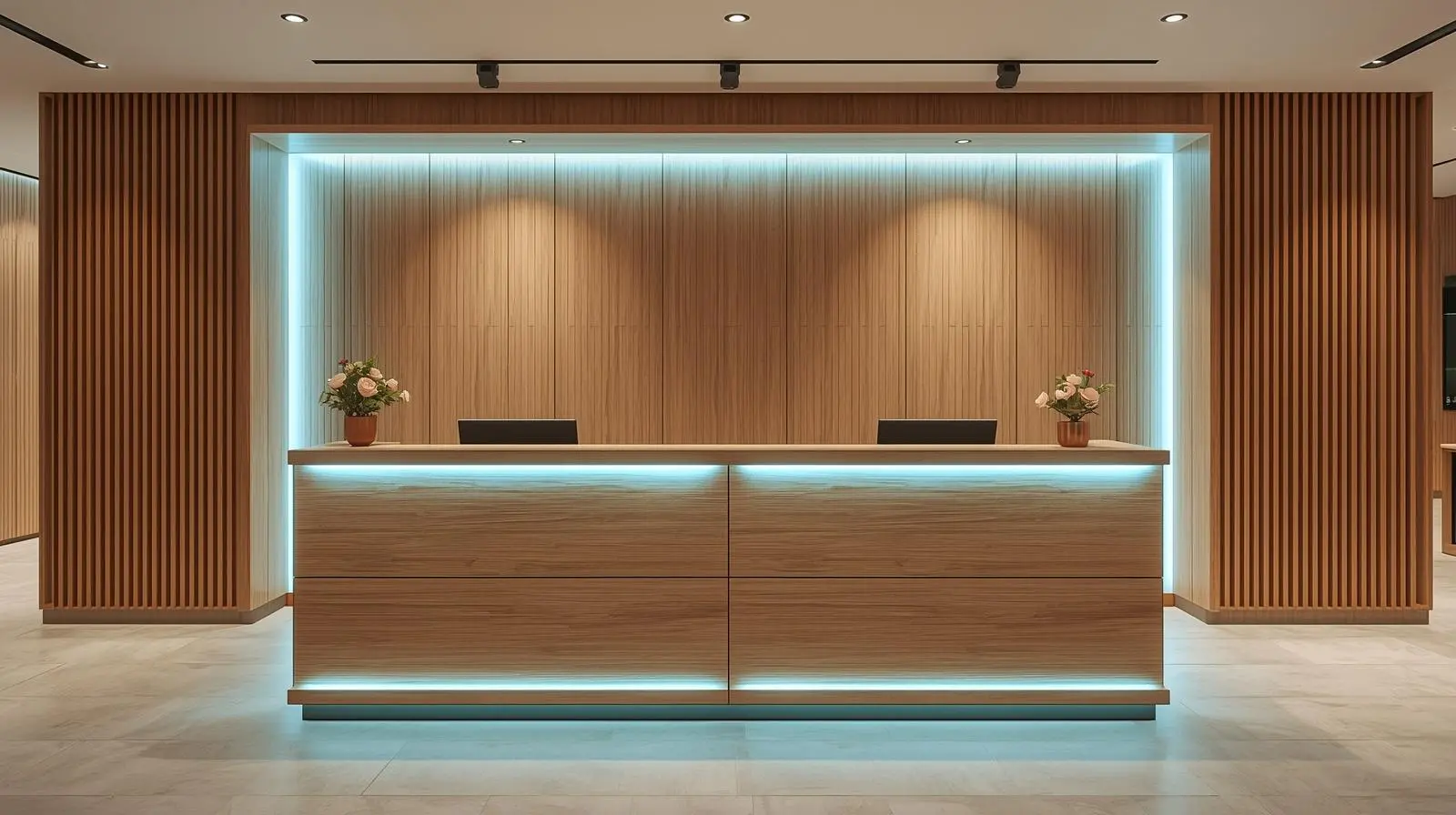 Đơn vị thi công quầy lễ tân 9 Don vi thi cong quay le tan 4