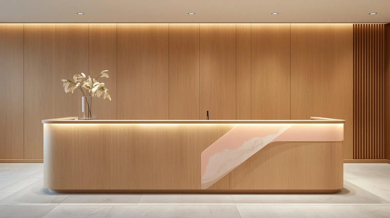 Đơn vị thi công quầy lễ tân 10 Don vi thi cong quay le tan 5