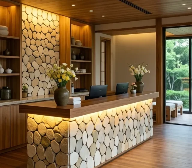 Mẫu quầy lễ tân spa đẹp hiện đại 7 Mau quay le tan spa dep hien dai 2 e1777281200184