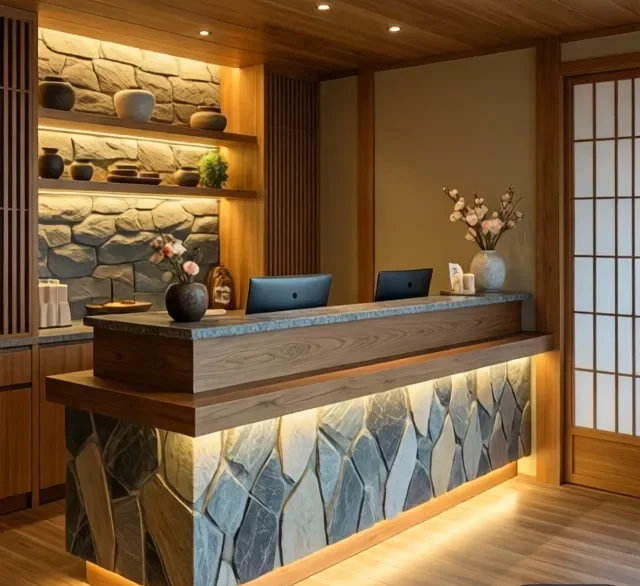 Mẫu quầy lễ tân spa đẹp hiện đại 10 Mau quay le tan spa dep hien dai 5 e1777281333822