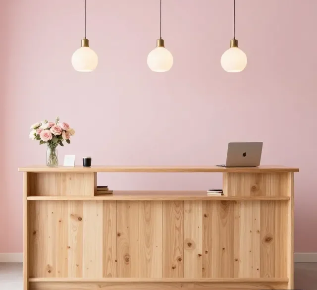 Quầy lễ tân cao cấp xu hướng mới 7 Quay le tan cao cap xu huong moi 2 e1777339262966