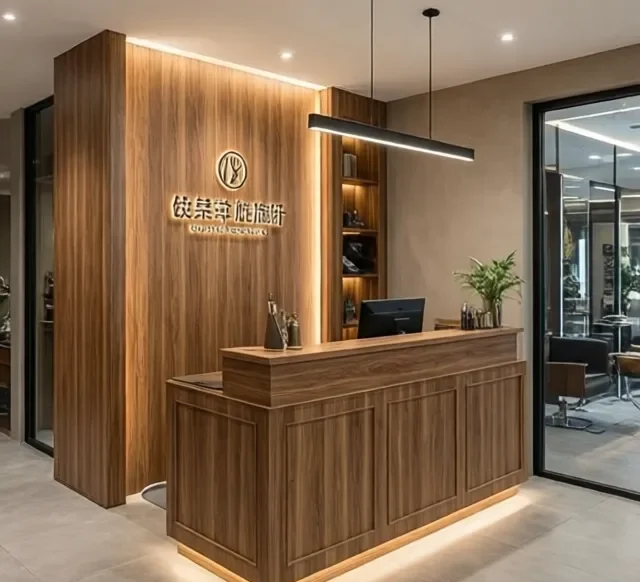 Quầy lễ tân cao cấp xu hướng mới 8 Quay le tan cao cap xu huong moi 3 e1777339307730