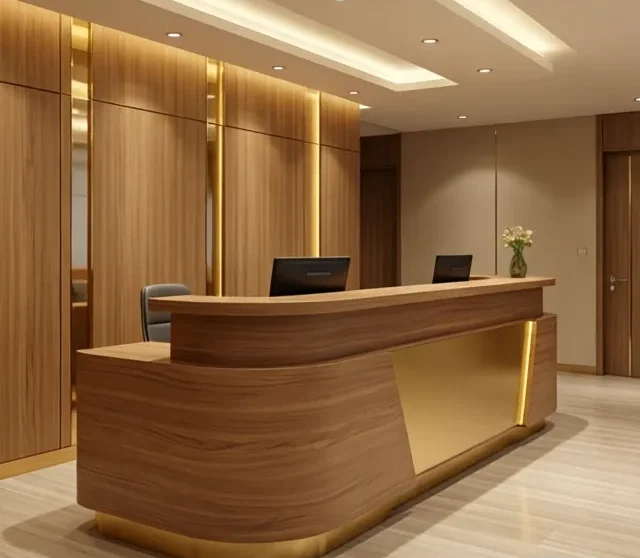 Quầy lễ tân có ngăn kéo 7 Quay le tan co ngan keo 2 e1777356116511