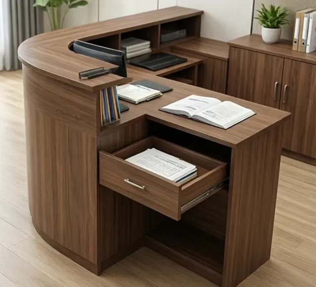 Quầy lễ tân có ngăn kéo 9 Quay le tan co ngan keo 4 e1777356286695