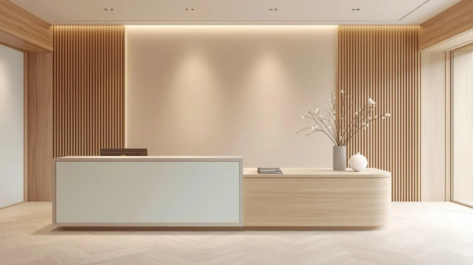 Quầy lễ tân đa năng 6 Quay le tan da nang 1