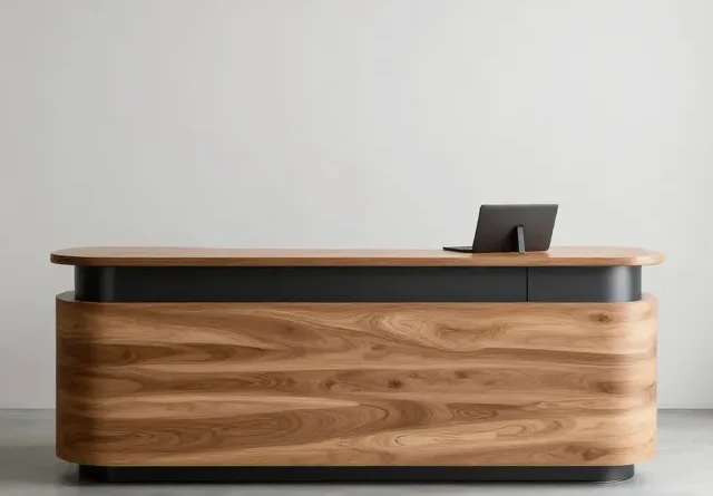 Quầy lễ tân decor đẹp 8 Quay le tan decor dep 3 e1777338379925