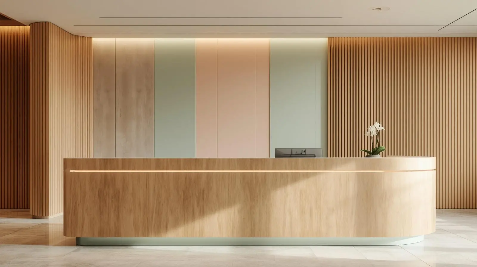 Quầy lễ tân giá xưởng 6 Quay le tan gia xuong 1