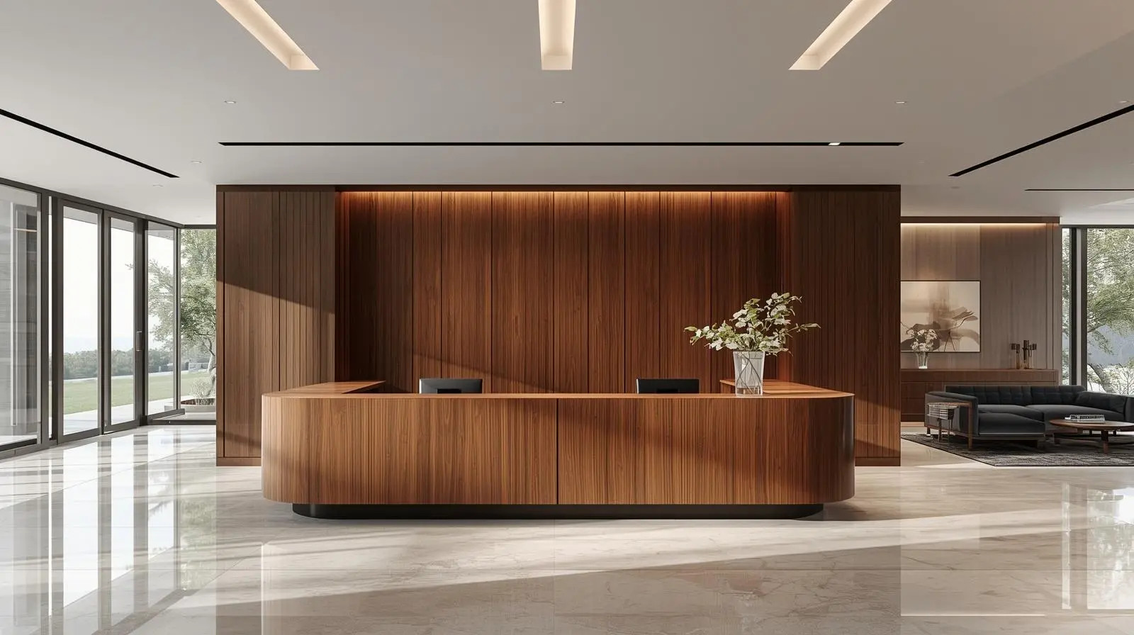 Quầy lễ tân gỗ công nghiệp 7 Quay le tan go cong nghiep 2