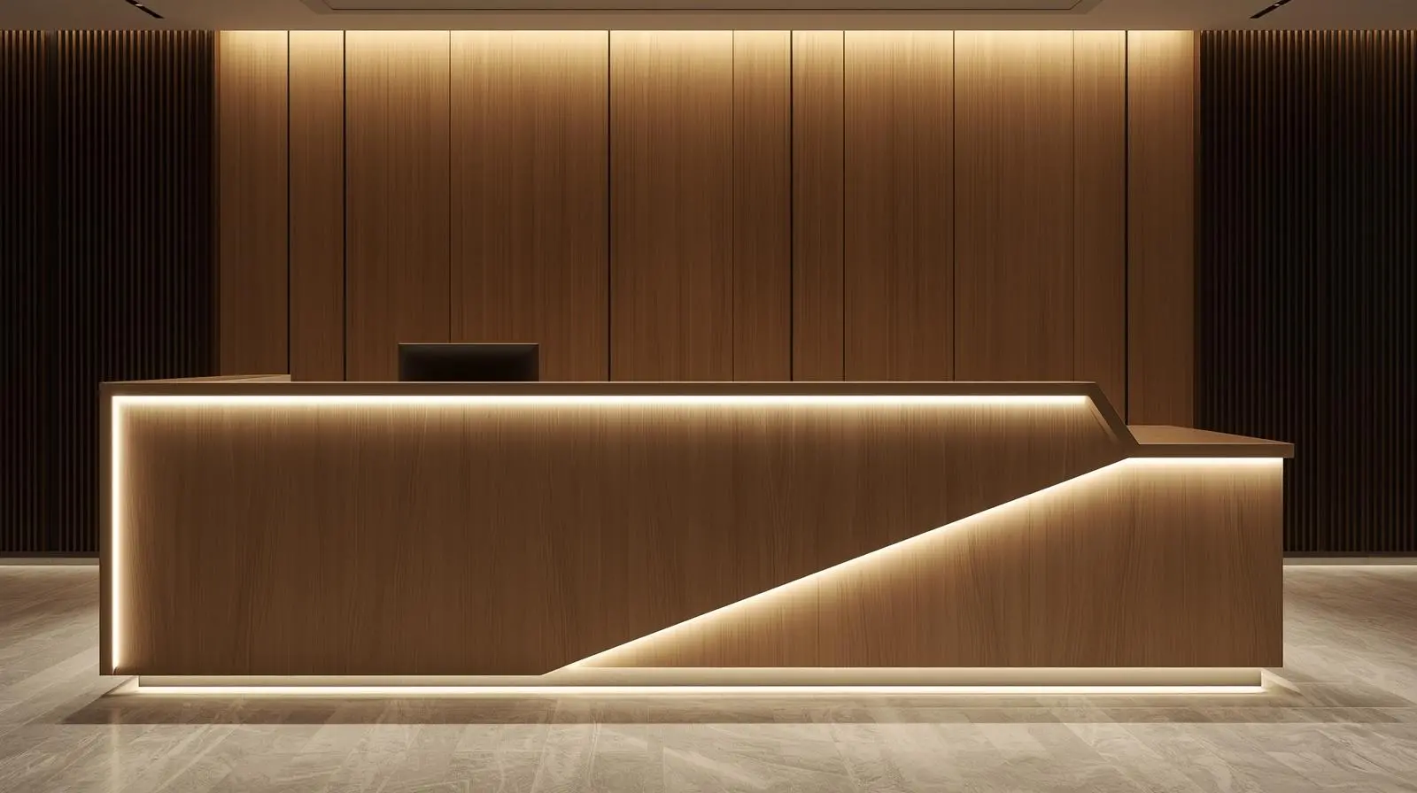 Quầy lễ tân gỗ công nghiệp 8 Quay le tan go cong nghiep 3