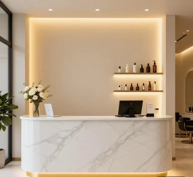 Quầy lễ tân salon tóc đẹp 10 Quay le tan salon toc dep 5 e1777265371402