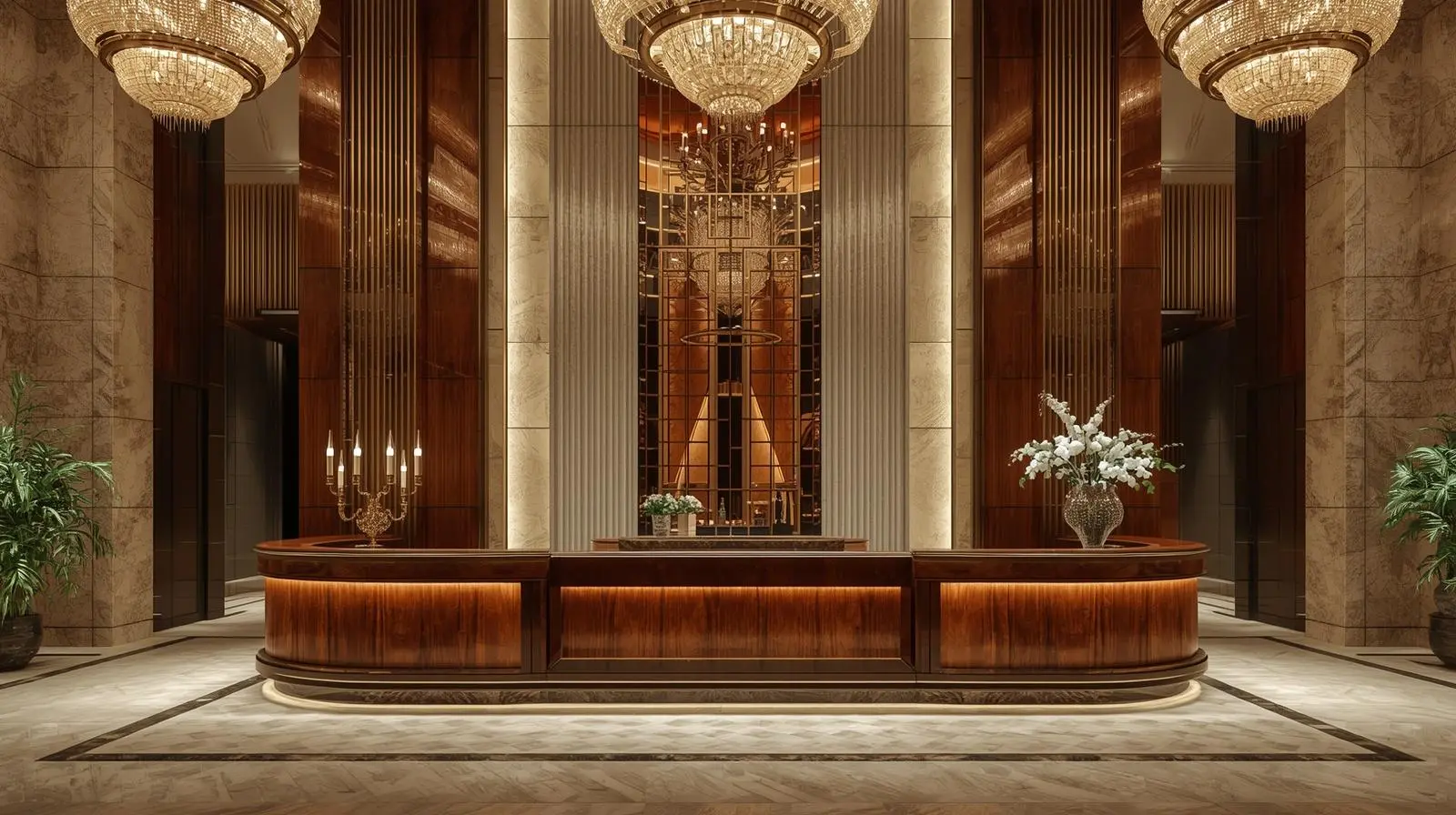 Quầy lễ tân sang trọng 9 Quay le tan sang trong 4