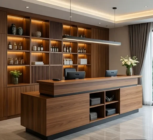 Quầy lễ tân tiện lợi 10 Quay le tan tien loi 5 e1777345635668