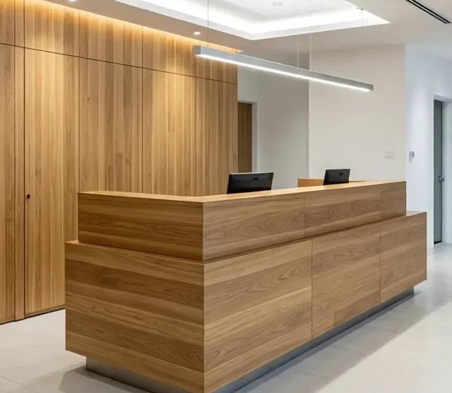 Quầy lễ tân tiết kiệm diện tích 9 Quay le tan tiet kiem dien tich 4 e1777356693703