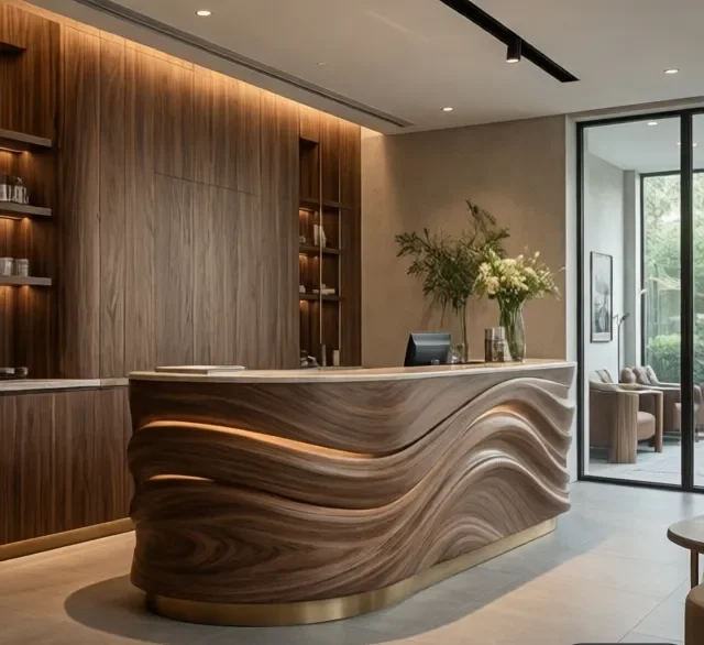 Quầy lễ tân tối giản đẹp 5 Quay le tan toi gian dep 1 e1777339632974