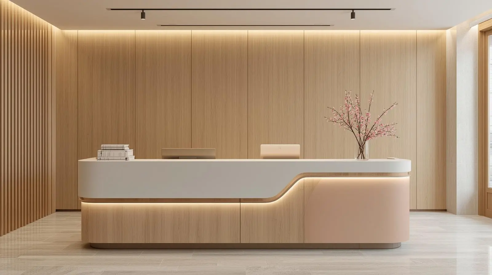 Thi công nội thất quầy lễ tân 10 Thi cong noi that quay le tan 5