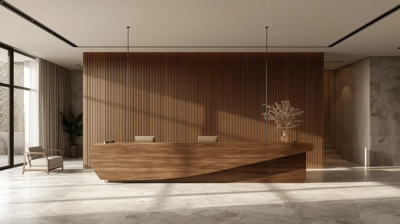 Thi công quầy lễ tân giá rẻ 9 Thi cong quay le tan gia re 4