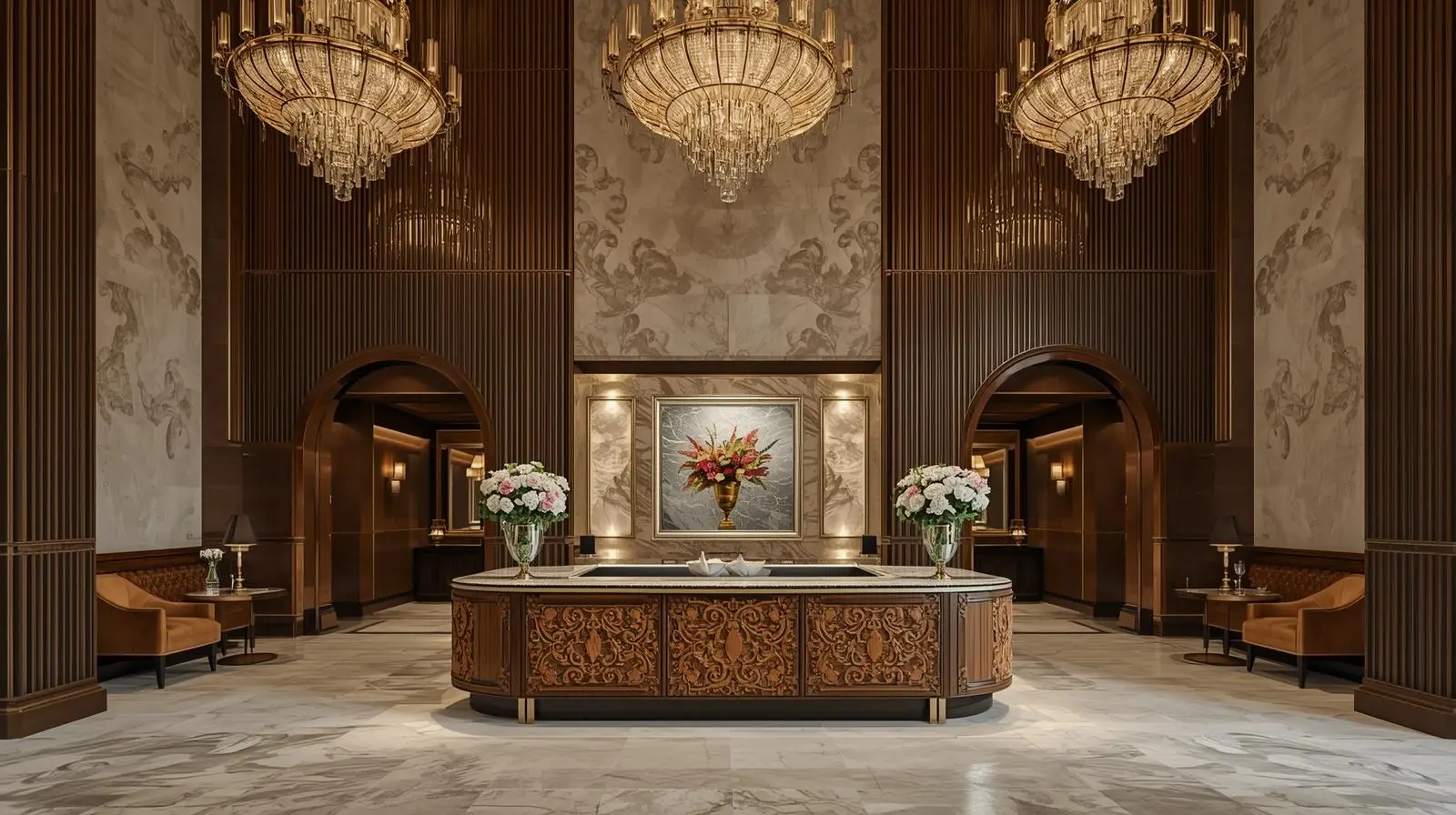 Thi công quầy lễ tân giá rẻ 10 Thi cong quay le tan gia re 5