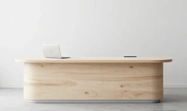 Thi công quầy lễ tân trọn gói giá tốt 10 Thi cong quay le tan tron goi gia tot 5 e1777278051151