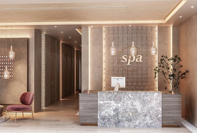 Quầy Lễ Tân Spa Theo Yêu Cầu 7 thiết kế phòng khách spa sang trọng 1-2-17