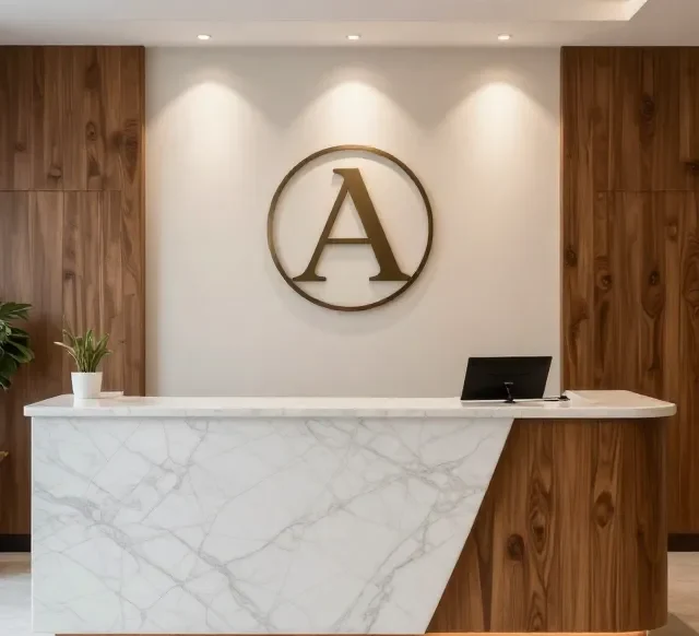 Thiết kế quầy lễ tân chuyên nghiệp 9 Thiet ke quay le tan chuyen nghiep 4 e1777279852677