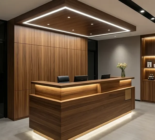 Thiết kế quầy lễ tân chuyên nghiệp 10 Thiet ke quay le tan chuyen nghiep 5 e1777279901129