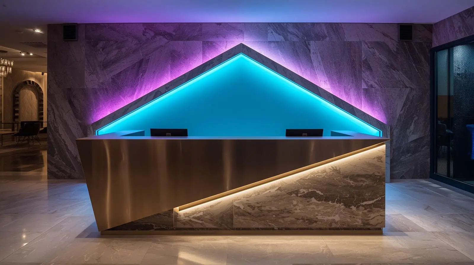 Thiết kế quầy lễ tân đẹp 2025 8 Thiet ke quay le tan dep 2025 3