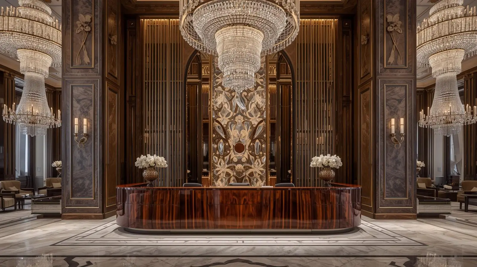 Thiết kế thi công quầy lễ tân trọn gói 6 Thiet ke thi cong quay le tan tron goi 1