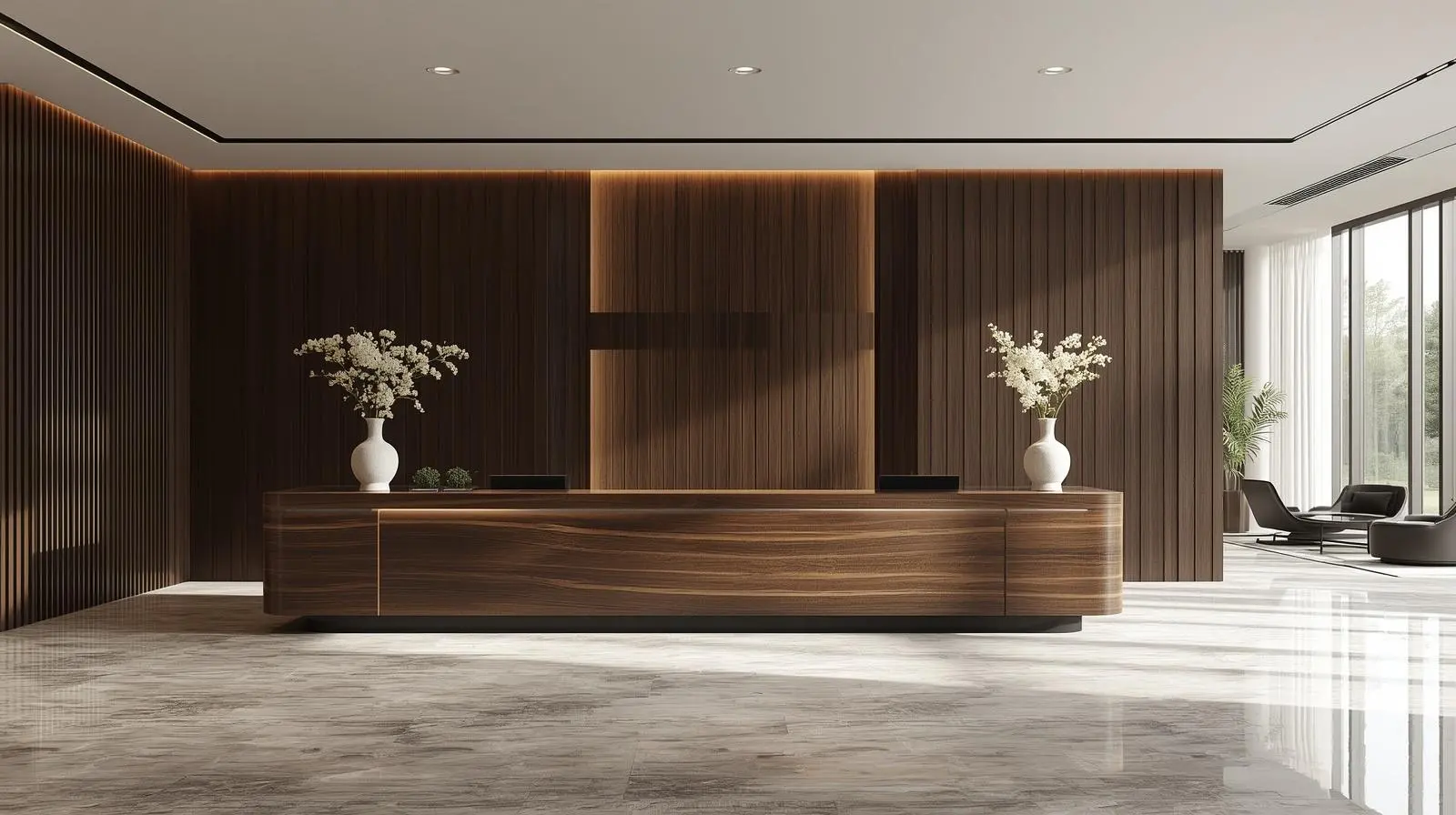 Thiết kế thi công quầy lễ tân trọn gói 7 Thiet ke thi cong quay le tan tron goi 2