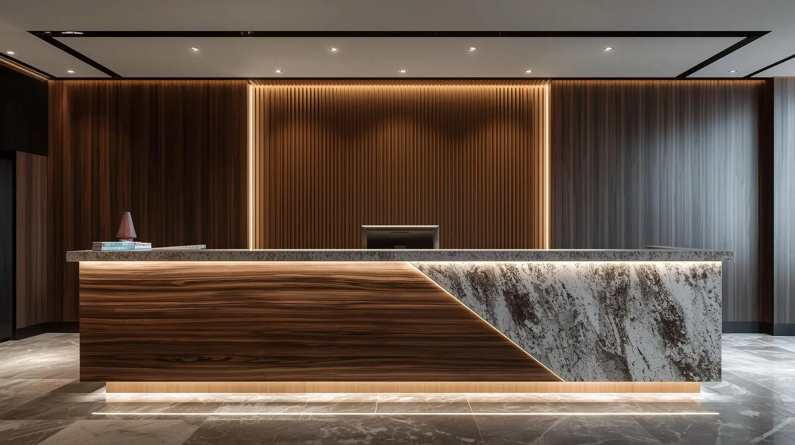 Thiết kế thi công quầy lễ tân trọn gói 10 Thiet ke thi cong quay le tan tron goi 5