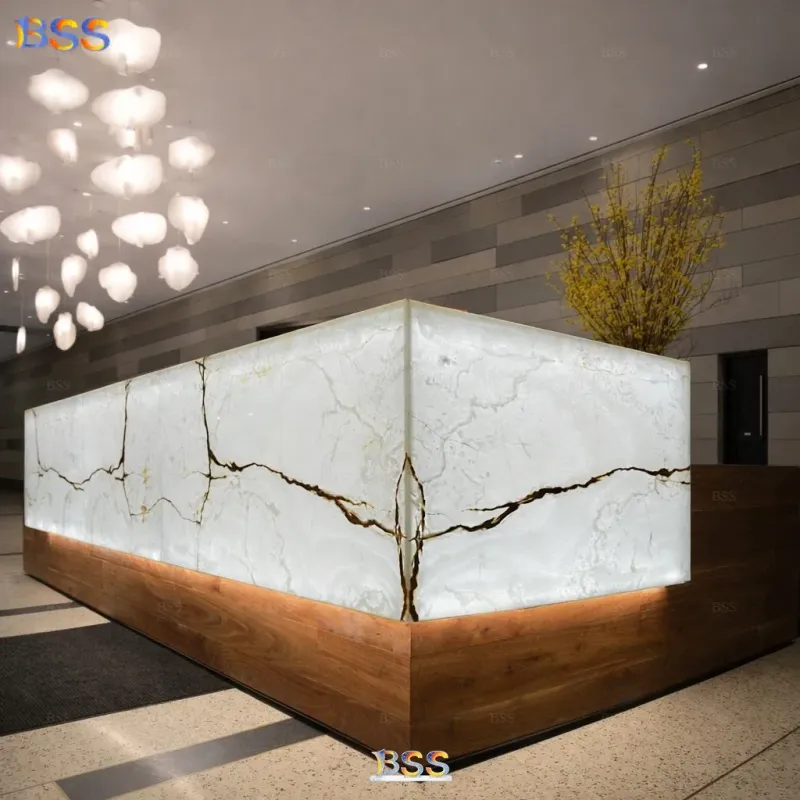 Quầy lễ tân đá khách sạn 6 quầy lễ tân đá marble