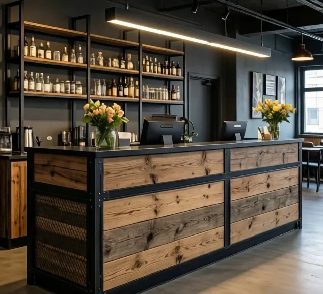 Xu hướng quầy lễ tân hiện đại 9 Xu huong quay le tan hien dai 4 e1777340887126