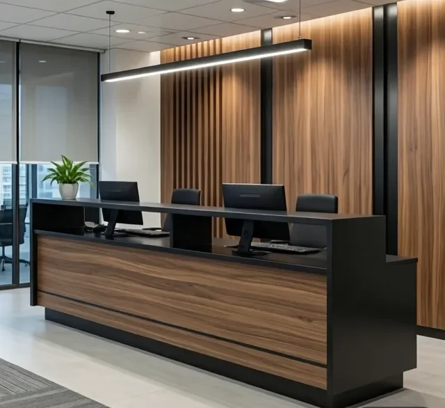 Xưởng sản xuất quầy lễ tân tphcm 9 Xuong san xuat quay le tan tphcm 4 e1777273671851