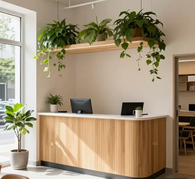 Xưởng thi công quầy lễ tân uy tín 8 Xuong thi cong quay le tan uy tin 3 e1777277545710