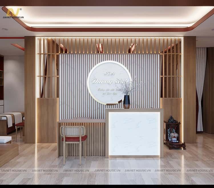 Quầy Lễ Tân Spa Dưỡng Sinh 9 Mẫu quầy lễ tân spa đẹp, chuyên nghiệp