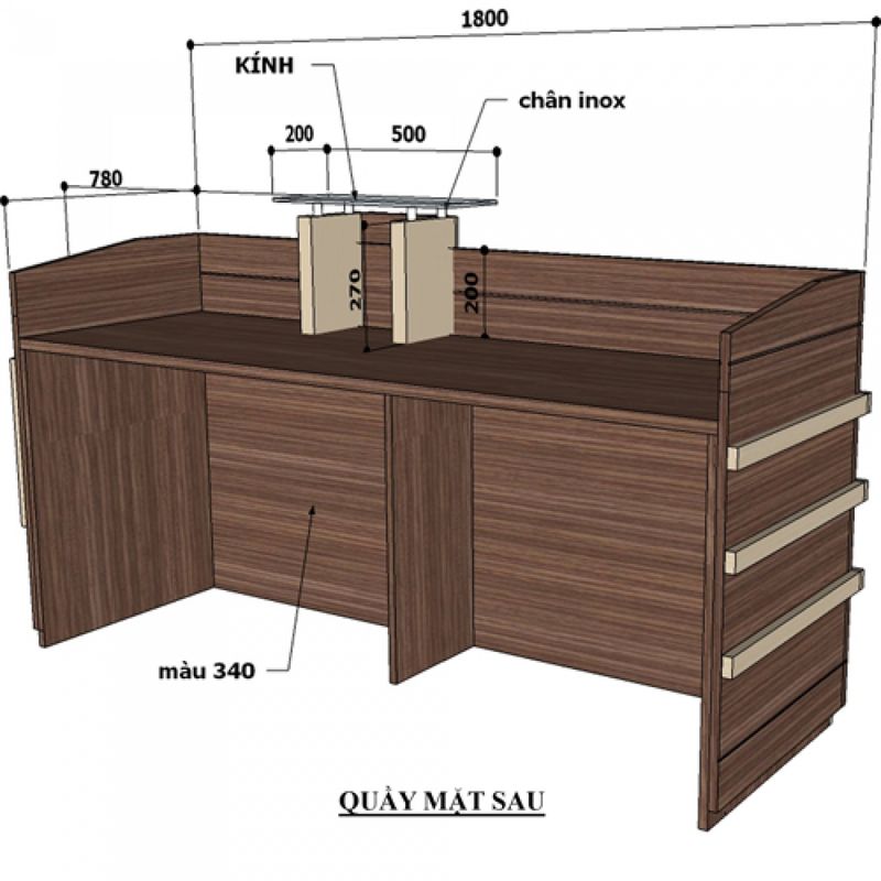 Quầy Tiếp Tân Gỗ Công Nghiệp 8 Quầy lễ tân đơn giản