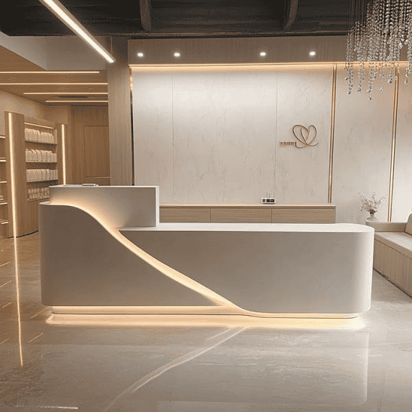 Quầy lễ tân khách sạn đẹp hiện đại được ưa chuộng năm 2026 10 Bí quyết lựa chọn màu quầy lễ tân đẹp sáng trọng