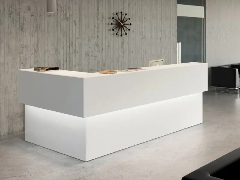 Quầy lễ tân đẹp chữ L 6 Mẫu quầy lễ tân chữ L đẹp, đơn giản, hiện đại