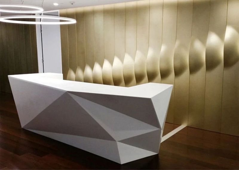 Quầy lễ tân đá cho showroom 8 nội thất văn phòng hiện đại