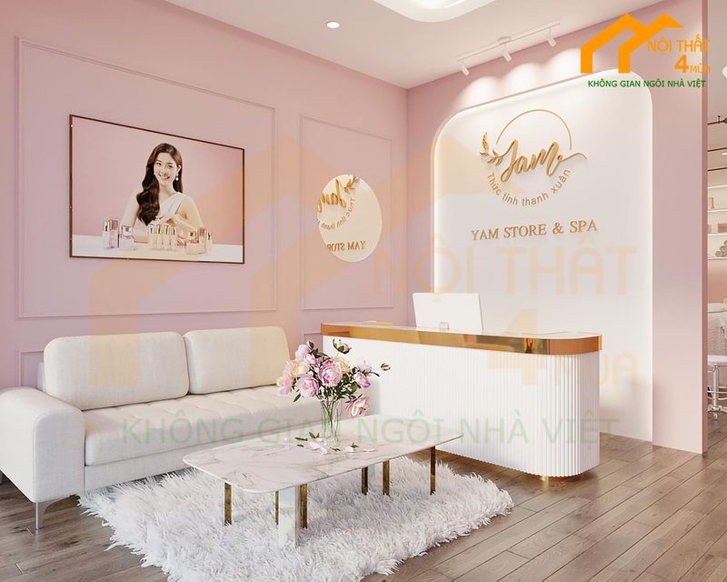 Quầy Lễ Tân Spa Đồng Nai 7 Quầy lễ tân đèn trang trí