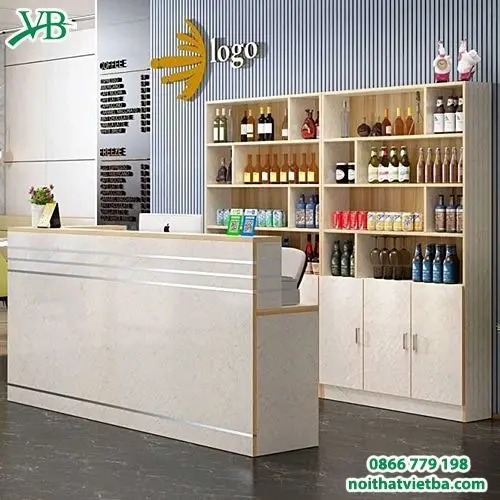 Quầy lễ tân đẹp bằng gỗ 9 Mẫu quầy lễ tân đẹp hiện đại bằng gỗ