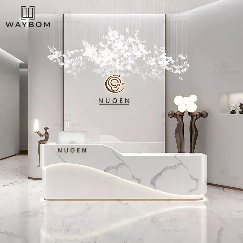 Quầy lễ tân đá cho spa 8 quầy lễ tân spa gỗ công nghiệp