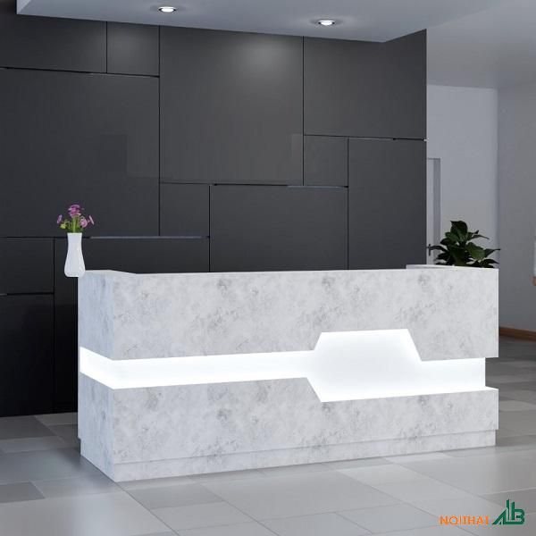 Quầy Lễ Tân Spa Vân Đá 5 quầy lễ tân 2m vân đá led trắng