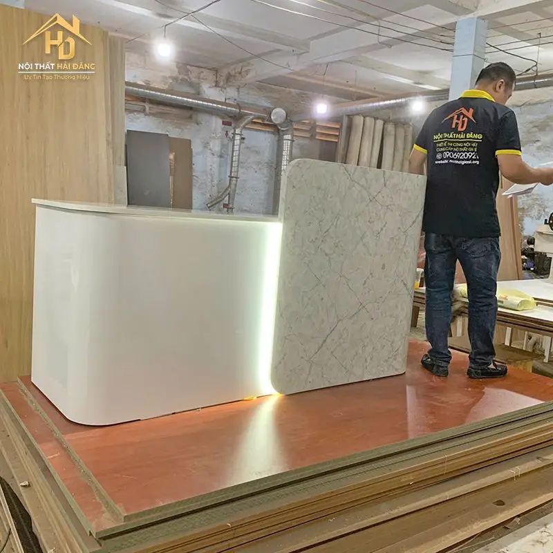 Quầy lễ tân đá hiện đại 6 quầy lễ tân hiện đại