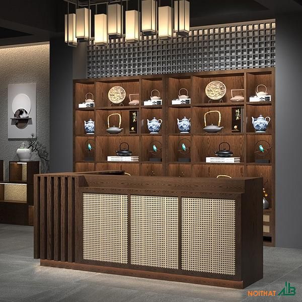 Quầy Lễ Tân Spa Tân Cổ Điển 7 Quầy lễ tân cảnh máy cổ điển