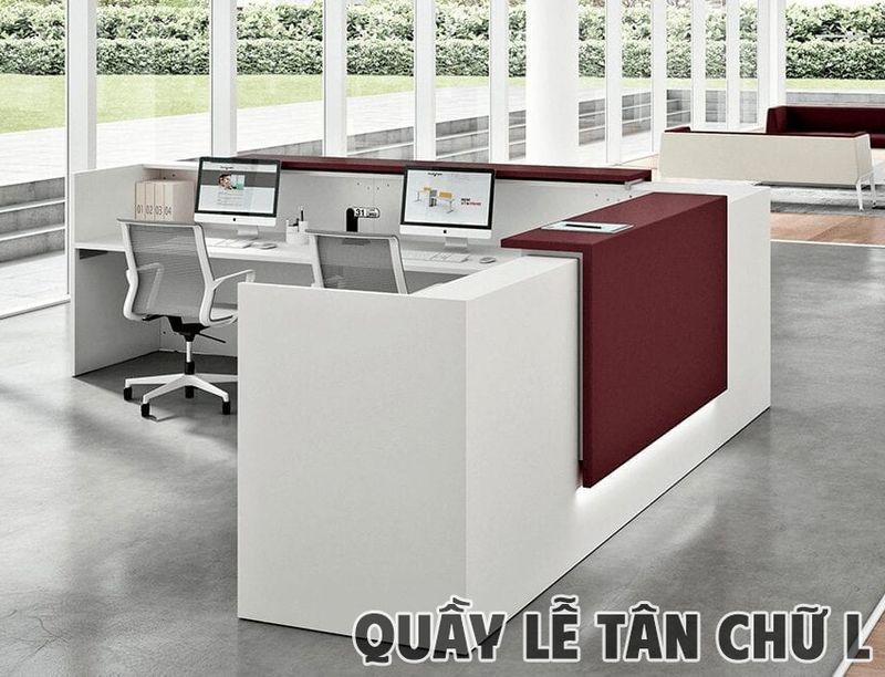 Quầy Lễ Tân Chữ L Phú Nhuận 10 Quầy lễ tân chữ L 4-1