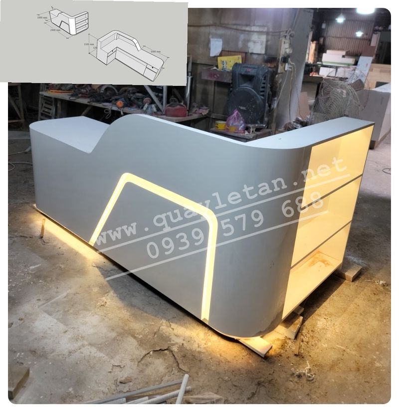 Quầy Lễ Tân Chữ L Gò Vấp 9 Mẫu quầy lễ tân chữ L sáng tạo